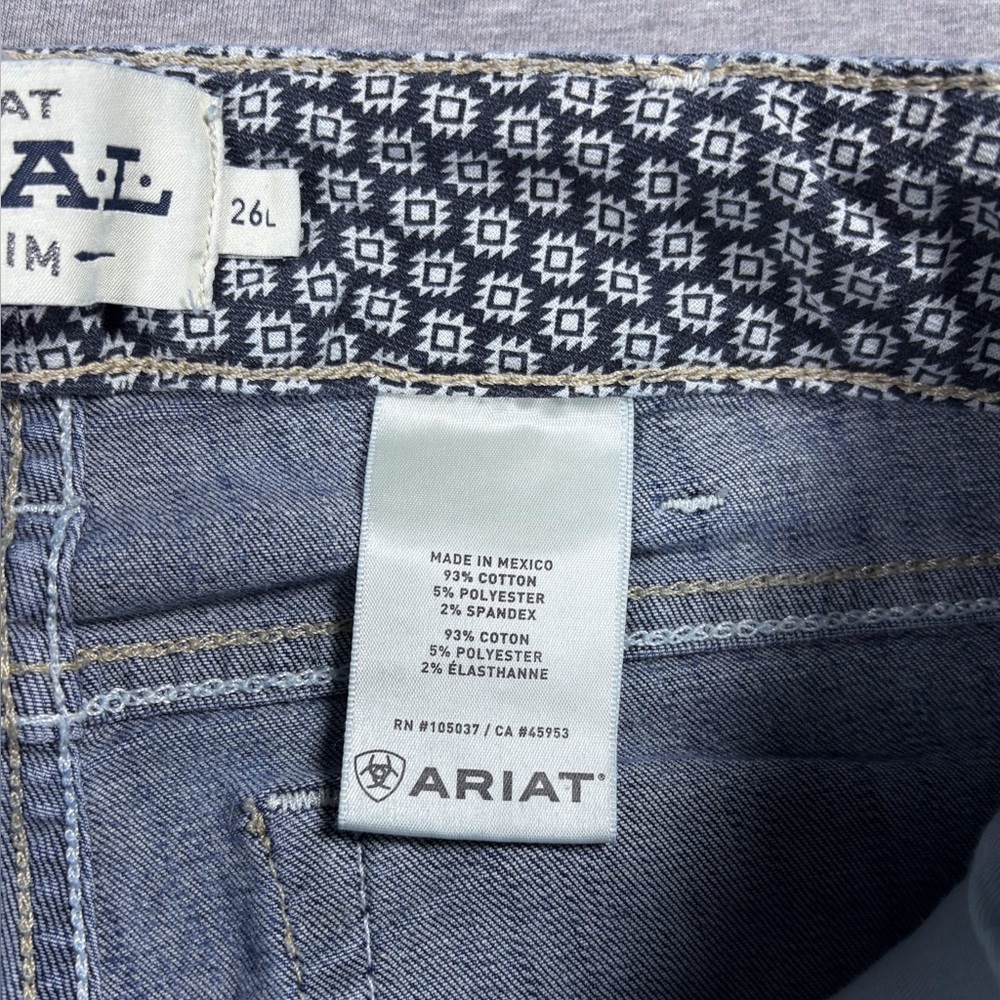 Ariat Real Skinny Jeans Women's 26L Blue Mid Rise Med Wash Stretchy Denim - Picture 5 of 7